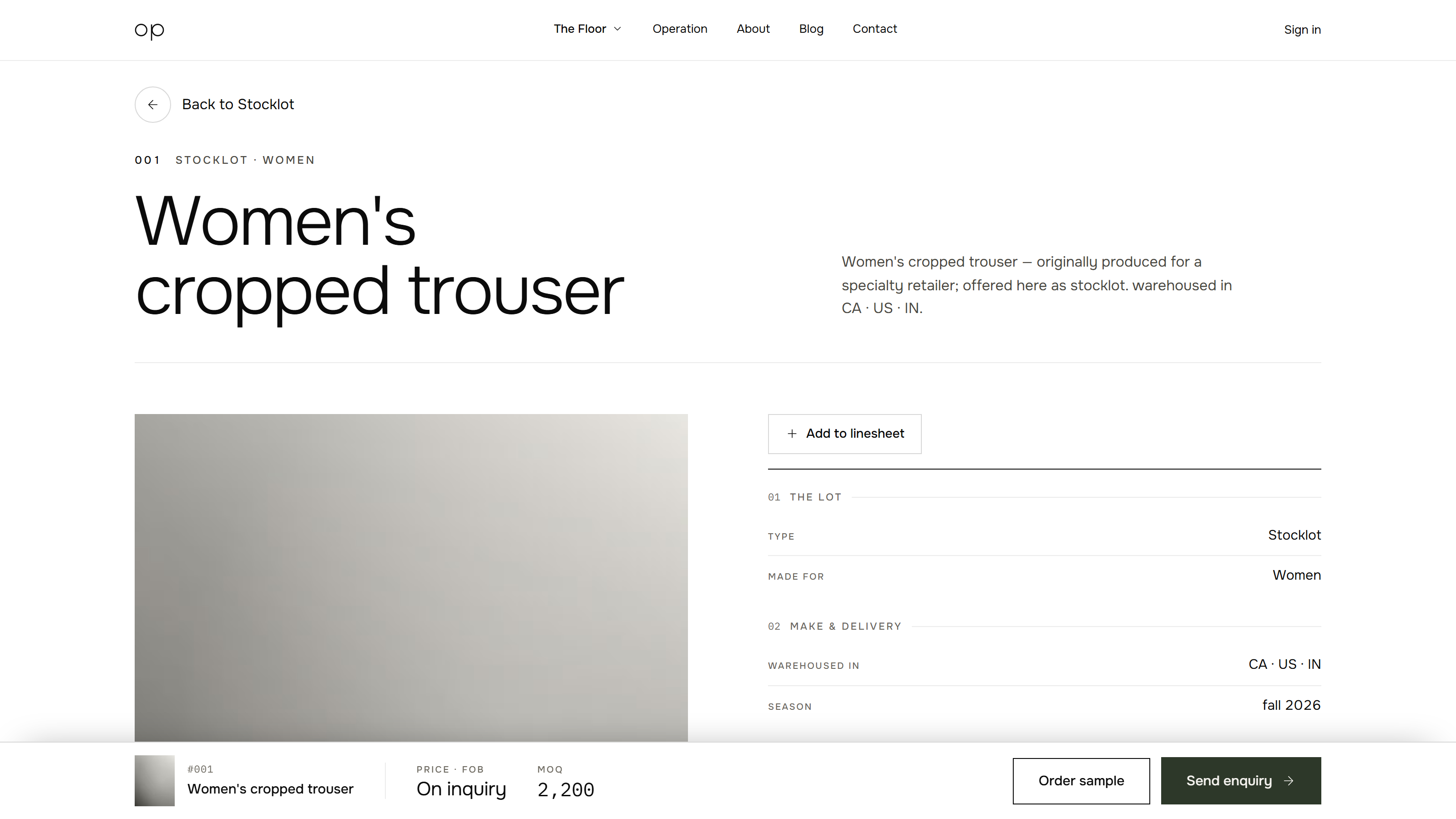 Deal detail view tracking an enquiry through quote, order and delivery